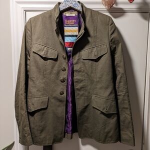 Superdry Surplus Coat Military Jacket size large color olive green